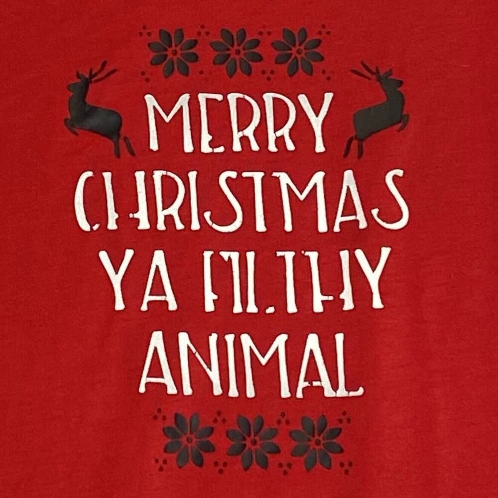 Christmas Pajama Kids 8/9y 2pc Ya Filthy Animal Festivecore Holiday Matching Fun - Picture 2 of 8